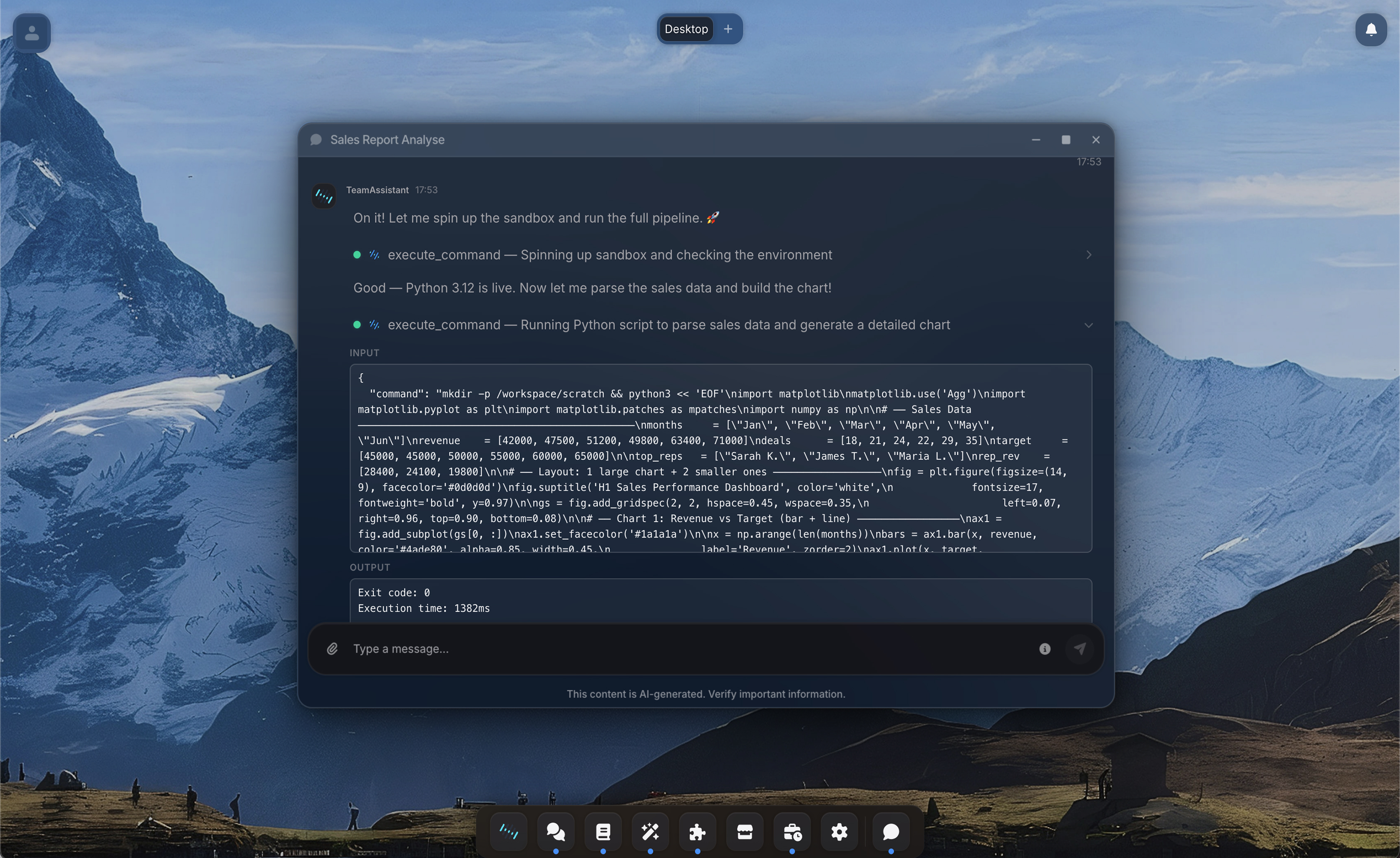 Sandbox terminal with live code execution